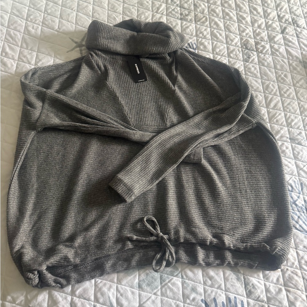 Express Gray Turtleneck Sweater